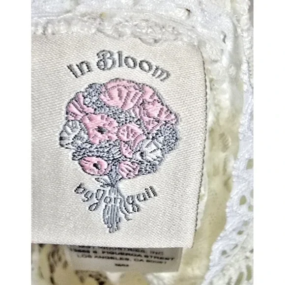 In Bloom By Jonquil Women's M Ivory Lace Sheer Chemise Criss Cross Back Bridal - Picture 2 of 15